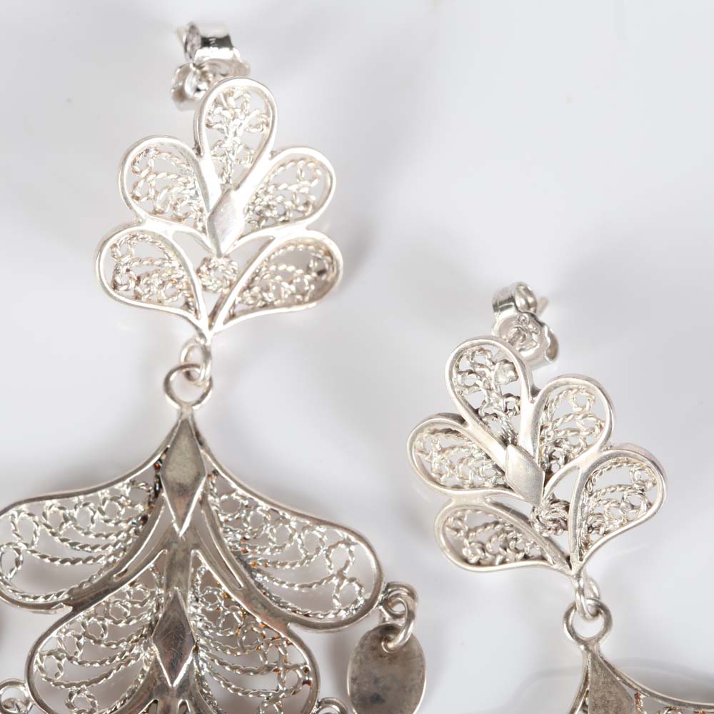 Sterling Silver Chandelier Earrings