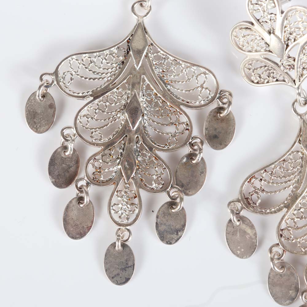 Sterling Silver Chandelier Earrings