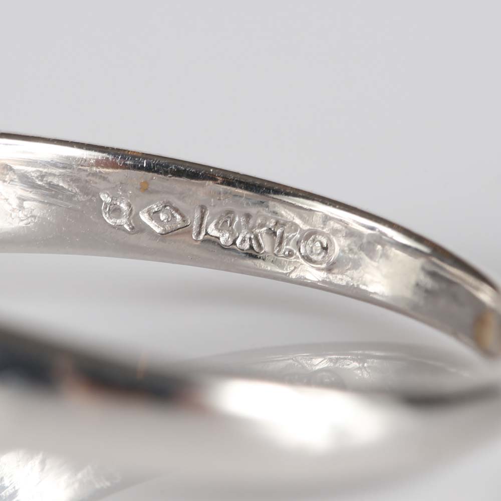 14K White Gold 1.08 Carat Sapphire and Diamond Ring