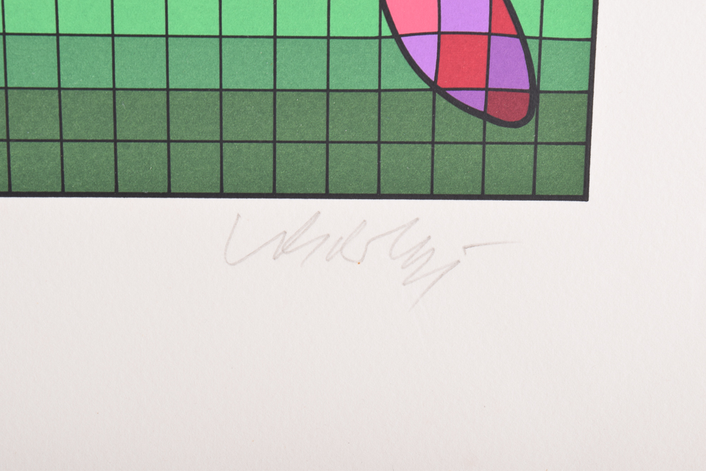 Victor Vasarely 1977 Serigraph Print "Tennis Player"