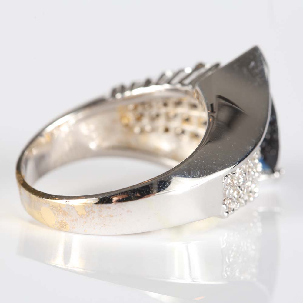 14K White Gold 2.06 Carat Marquise Sapphire and 1.00 CTW Diamond Ring