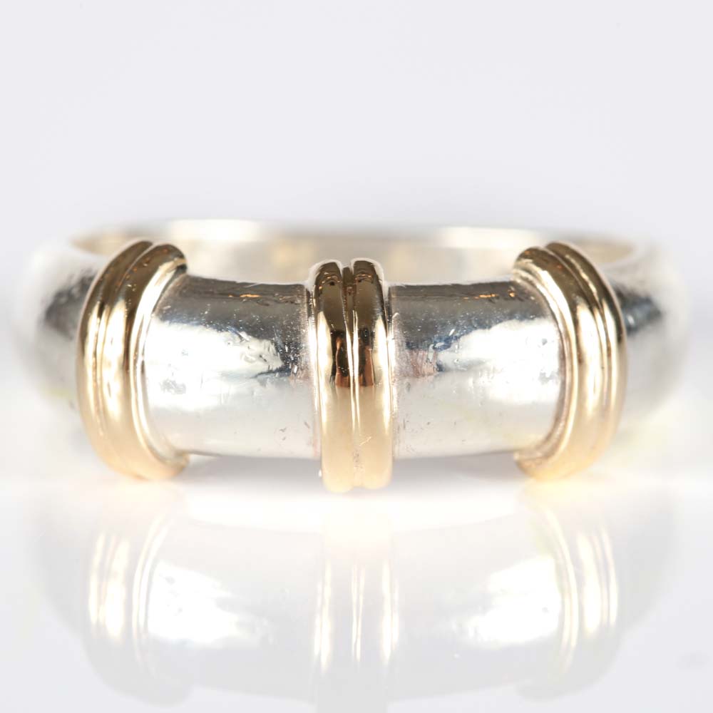 Sterling Silver and 14K Yellow Gold Ring