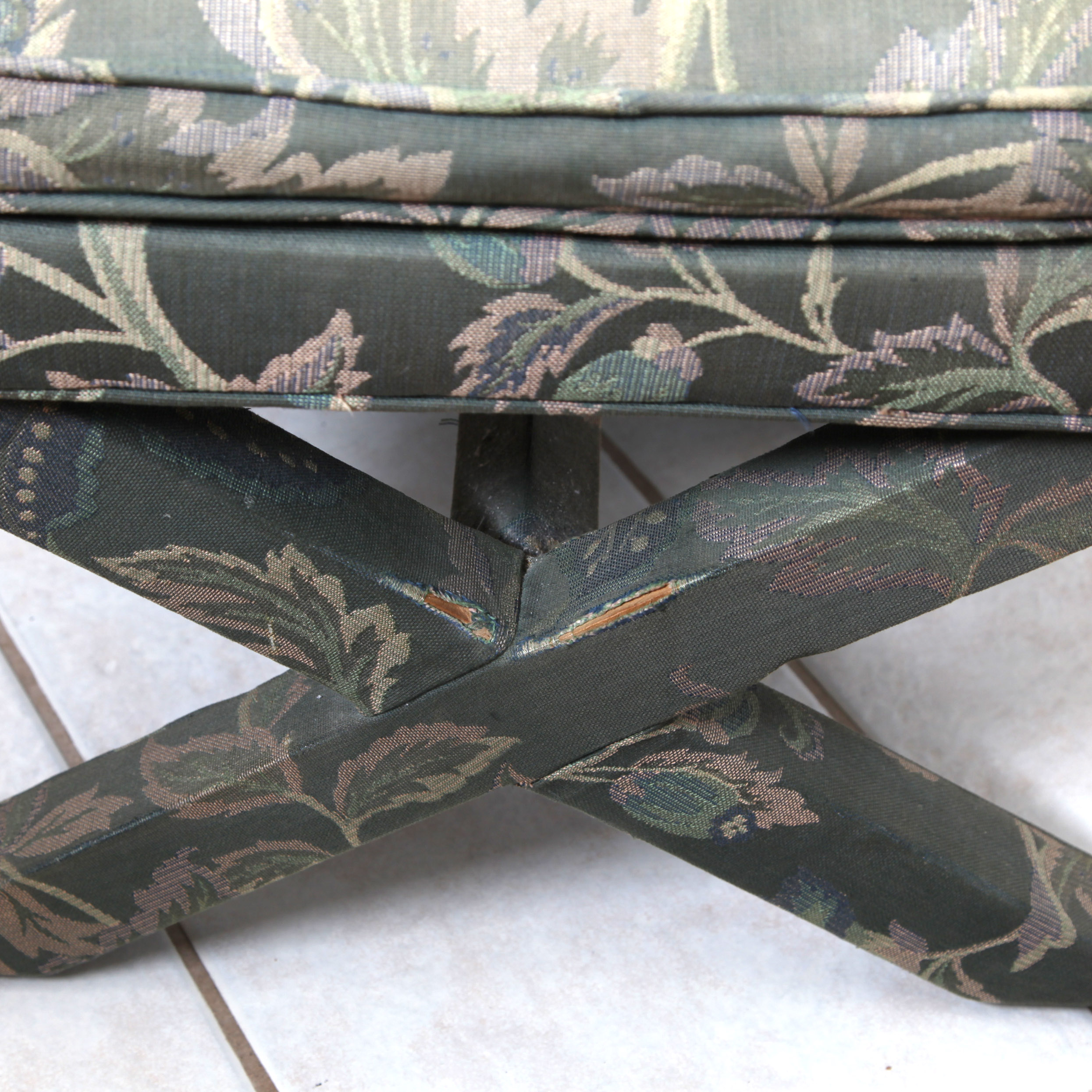 Queen Anne Style Wingback Chair with Ottoman