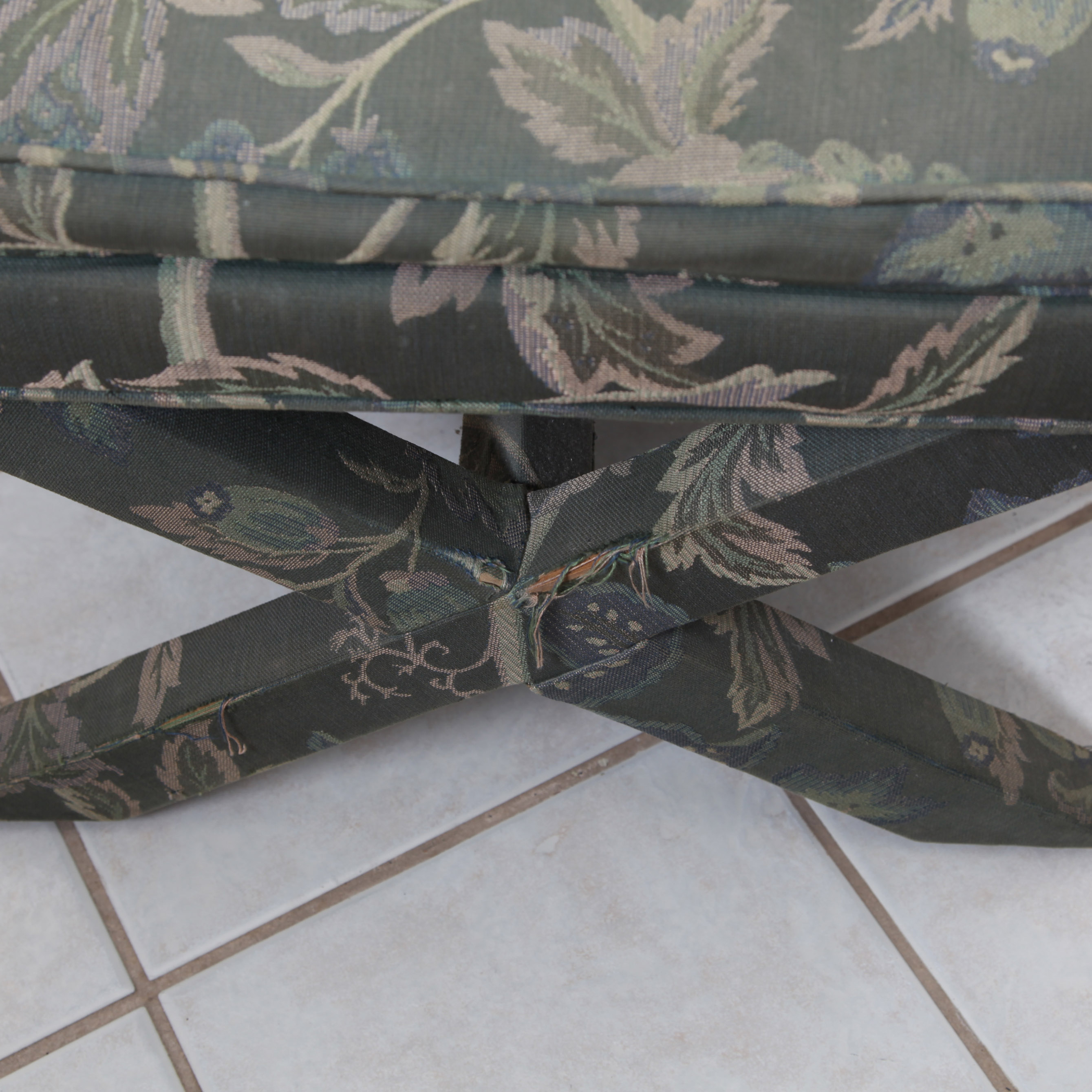 Queen Anne Style Wingback Chair with Ottoman