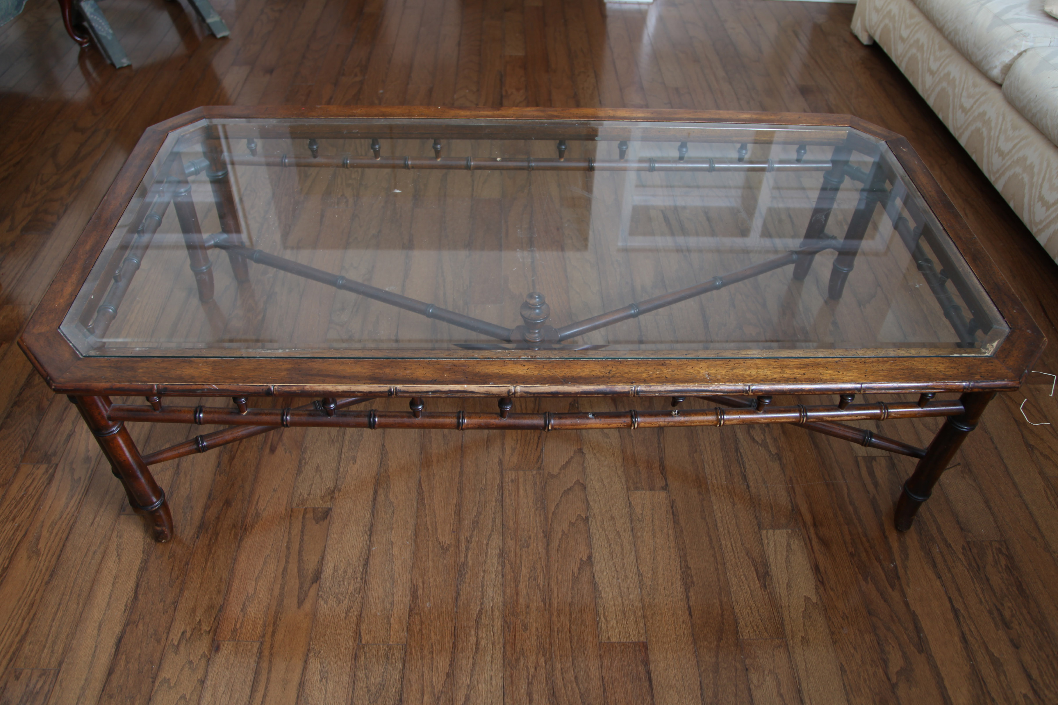Regency Style Faux Bamboo Coffee Table