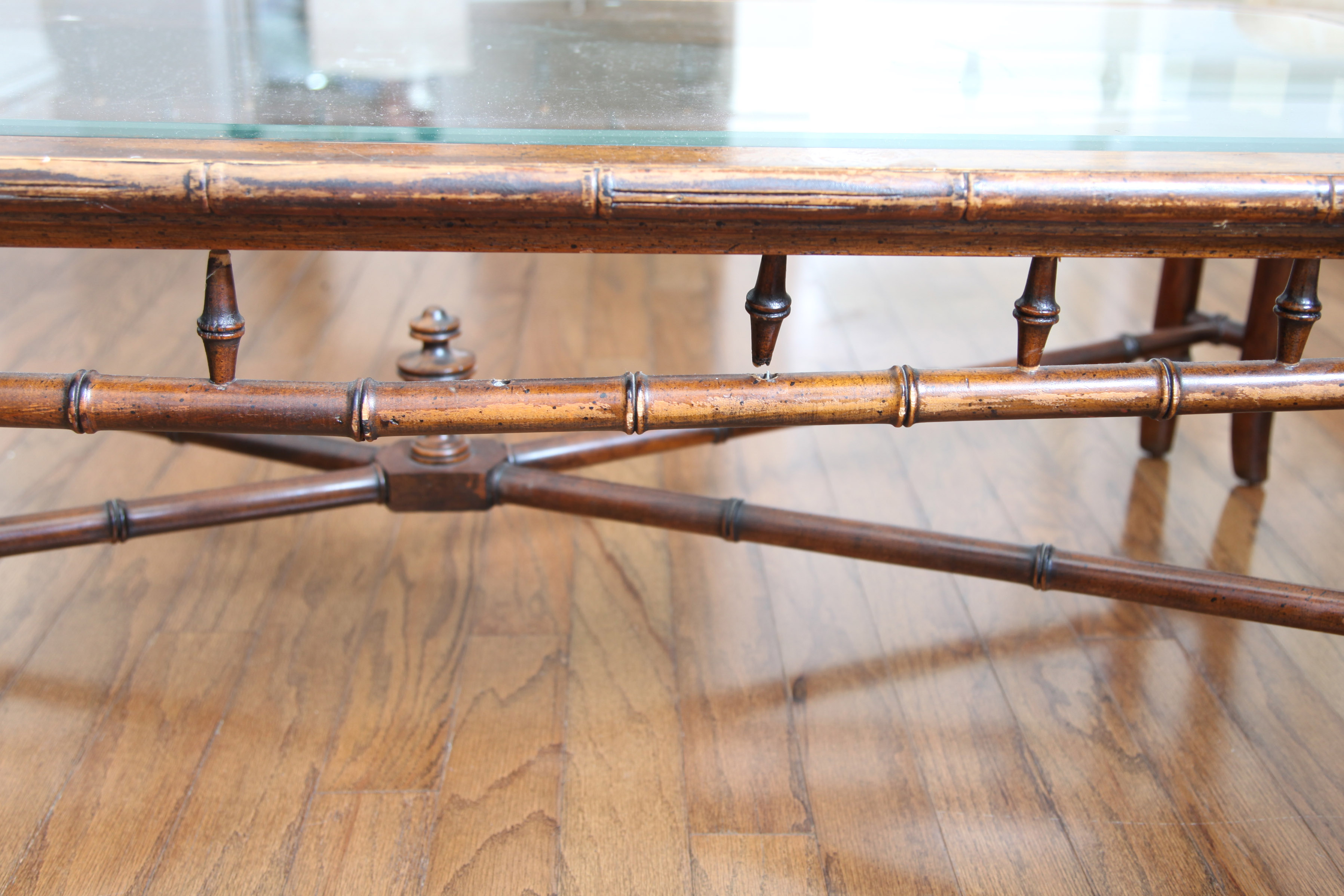 Regency Style Faux Bamboo Coffee Table