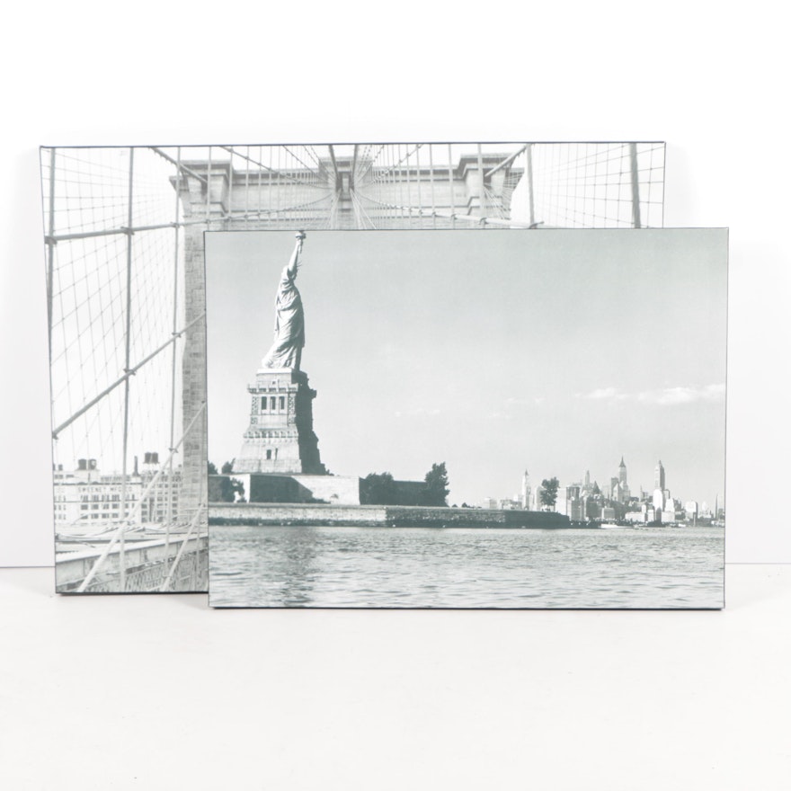 Giclée Prints on Canvas of the Statue of Liberty and the Brooklyn Bridge