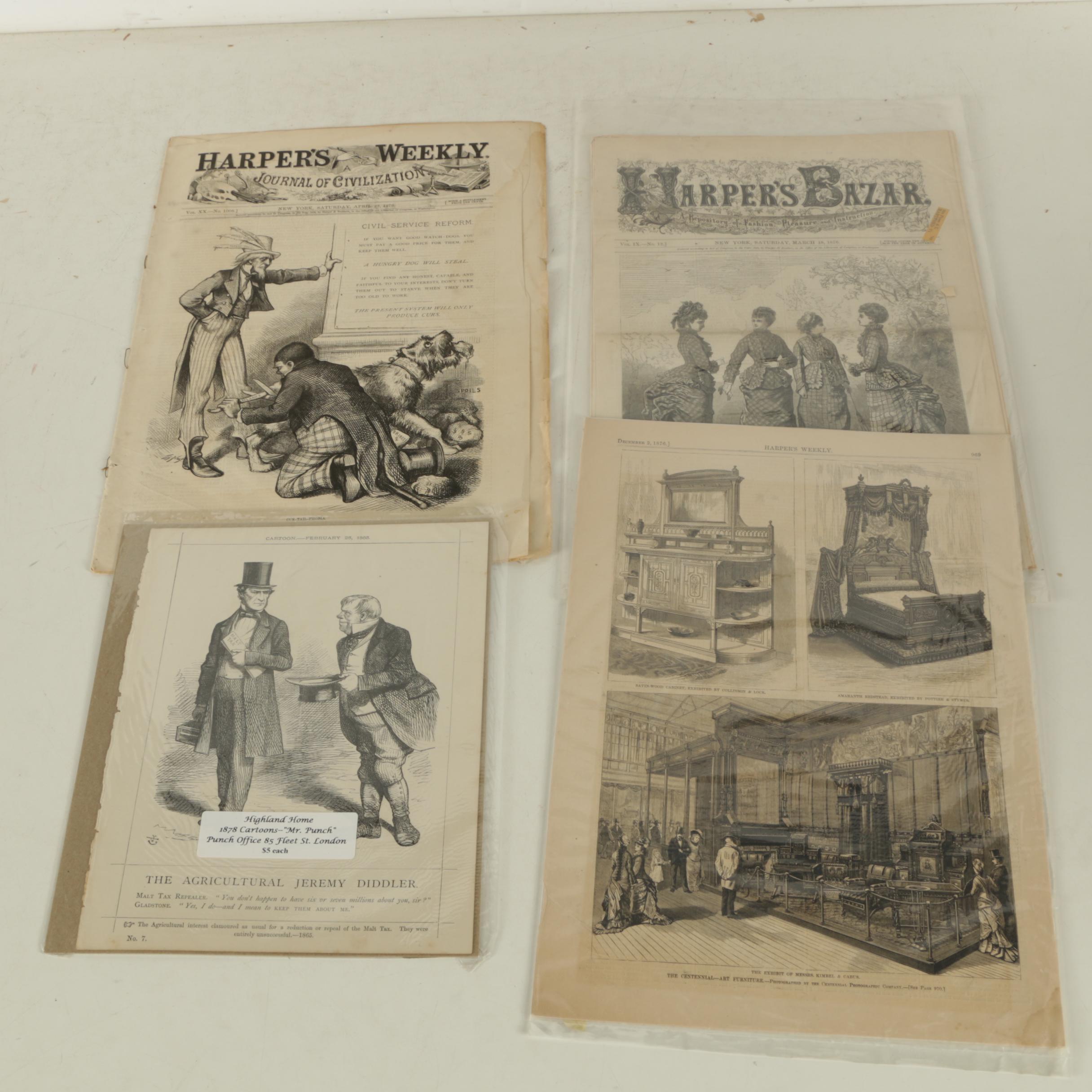Collection of Engravings and Prints Including "Harper's Weekly"