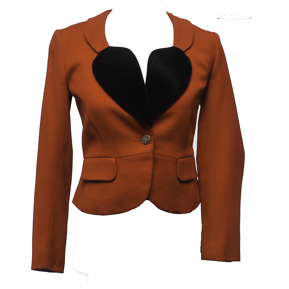 Vivienne Westwood Black Heart Shape Lapel Red Wool Jacket | EBTH