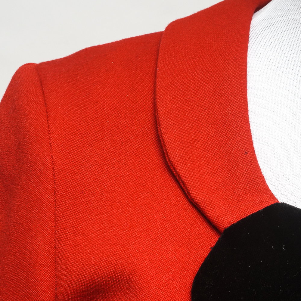 Vivienne Westwood Black Heart Shape Lapel Red Wool Jacket