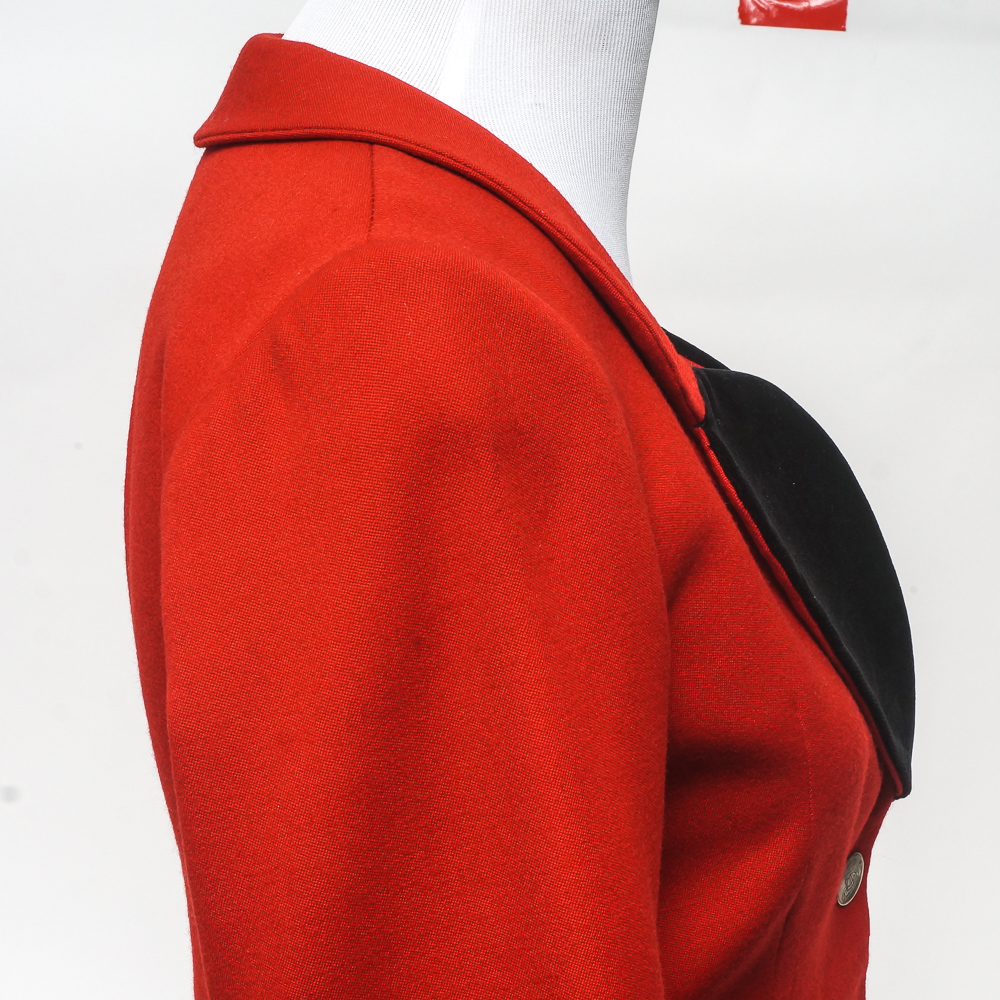 Vivienne Westwood Black Heart Shape Lapel Red Wool Jacket