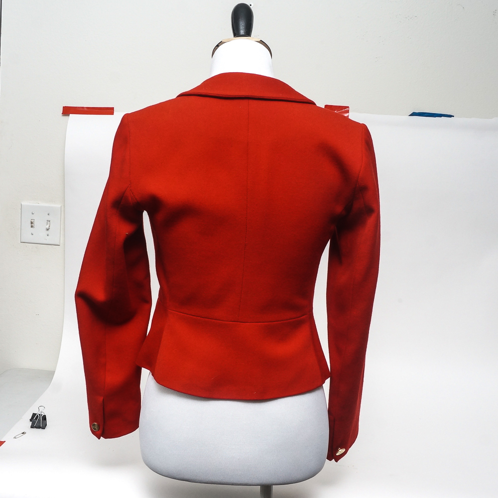 Vivienne Westwood Black Heart Shape Lapel Red Wool Jacket