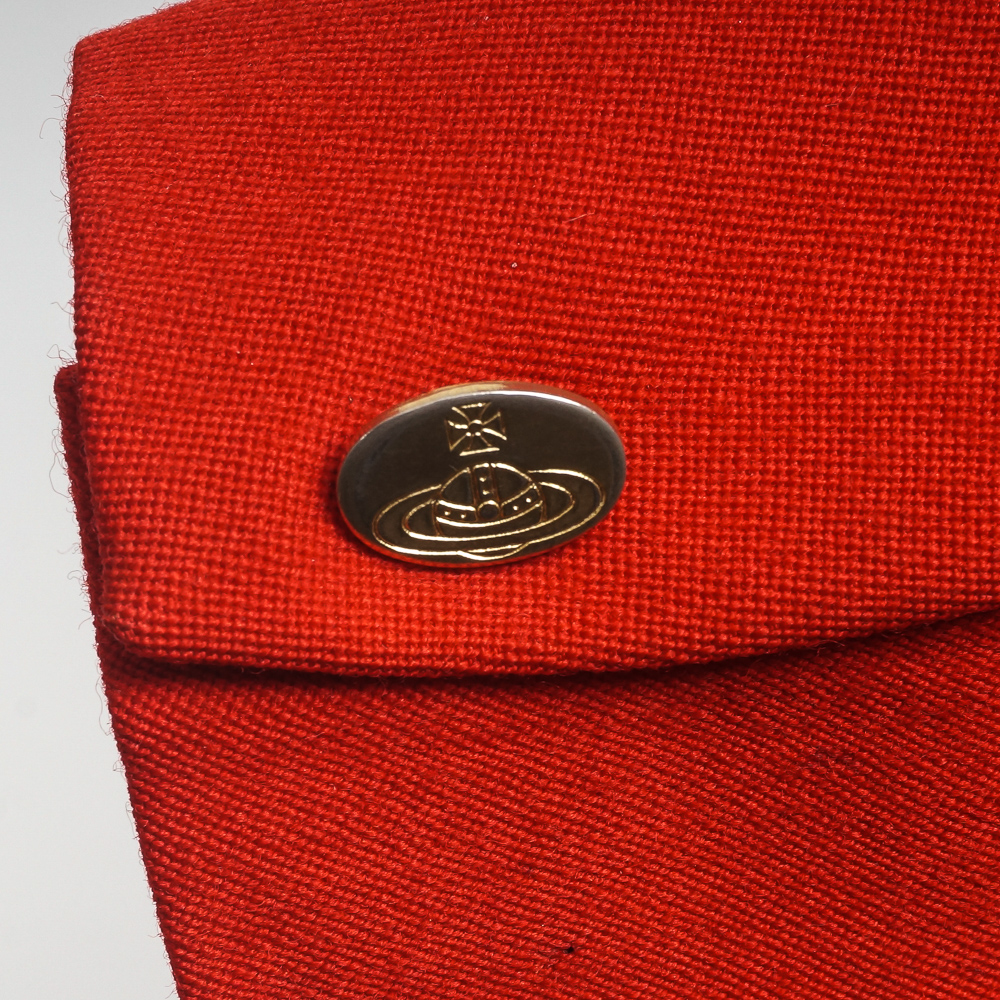 Vivienne Westwood Black Heart Shape Lapel Red Wool Jacket