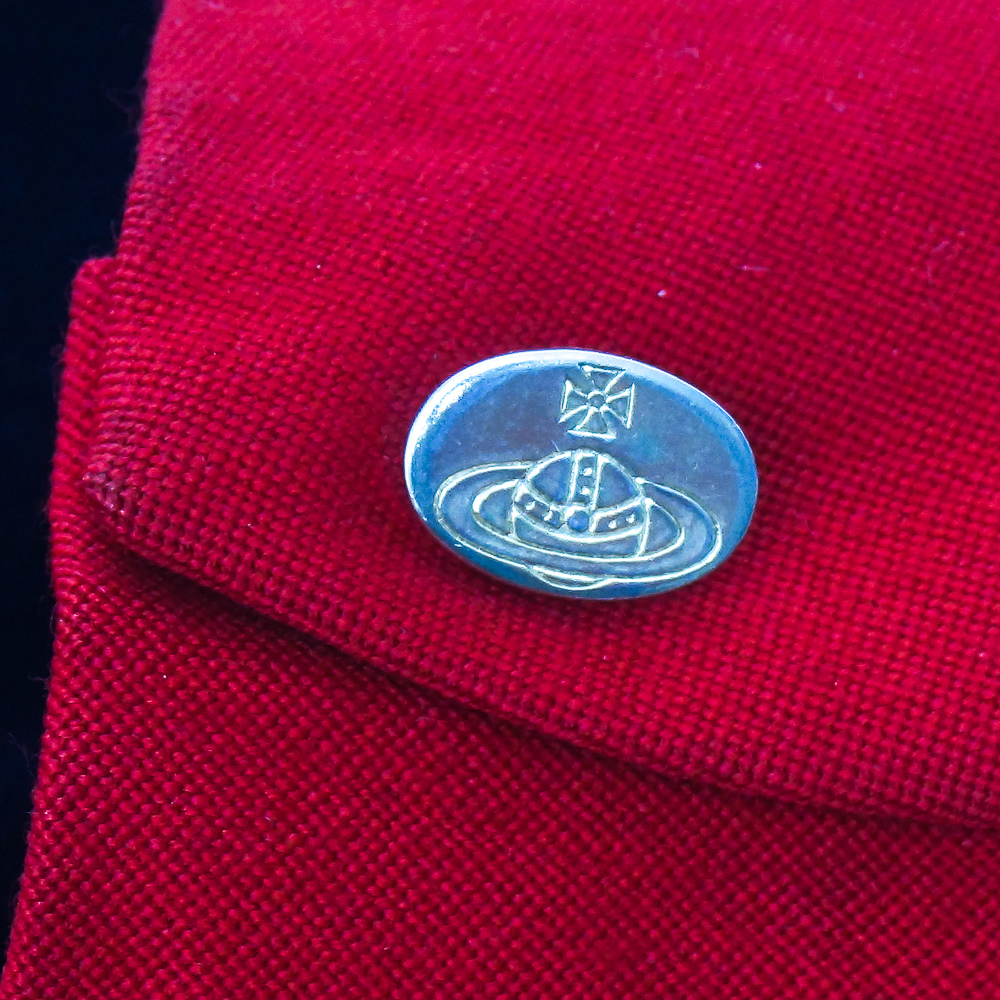 Vivienne Westwood Black Heart Shape Lapel Red Wool Jacket