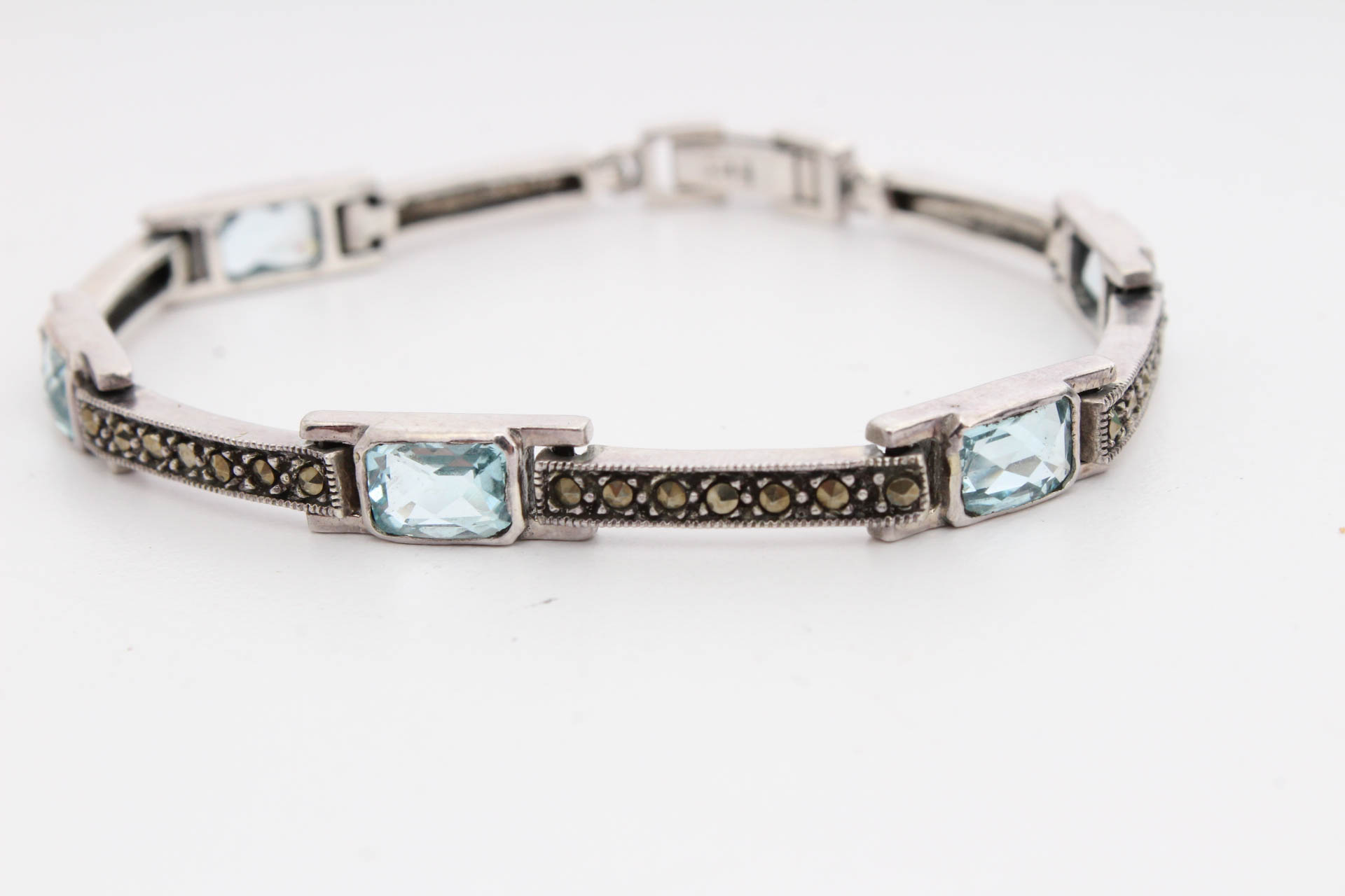 Sterling Silver Topaz Bracelet and Brooch