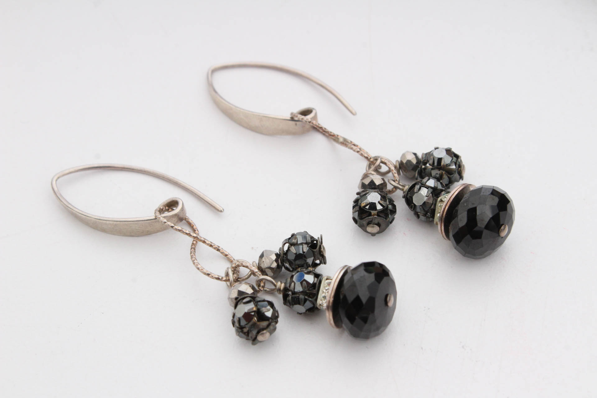 Sterling Silver Glass Beaded Necklace and Earring Set