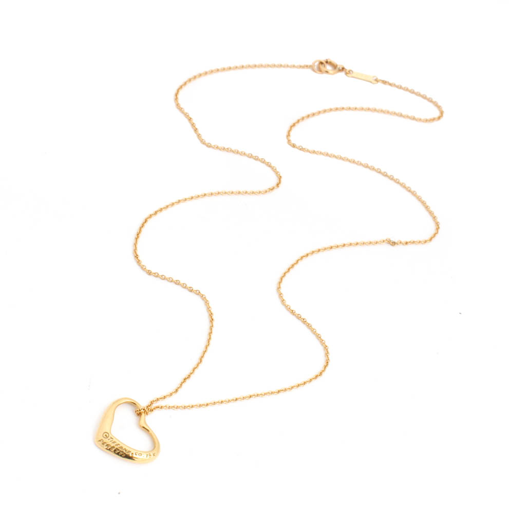 Tiffany & Co. Elsa Peretti 18K Yellow Gold Heart Necklace
