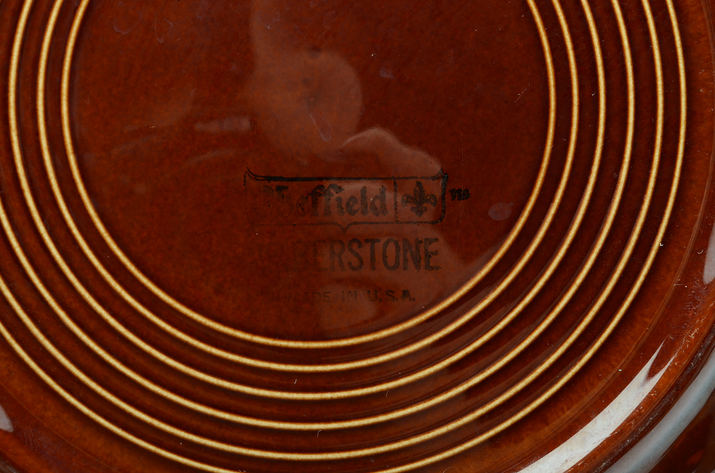 Set of Four Sheffield "Amberstone" Pattern Dinner Plates