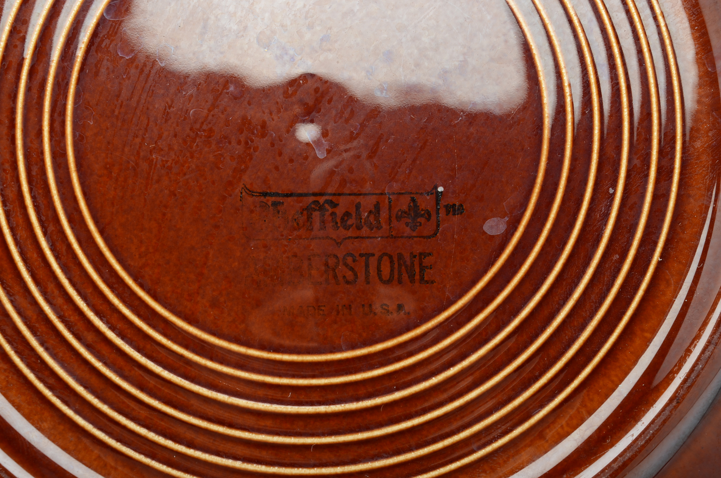 Set of Four Sheffield "Amberstone" Pattern Dinner Plates