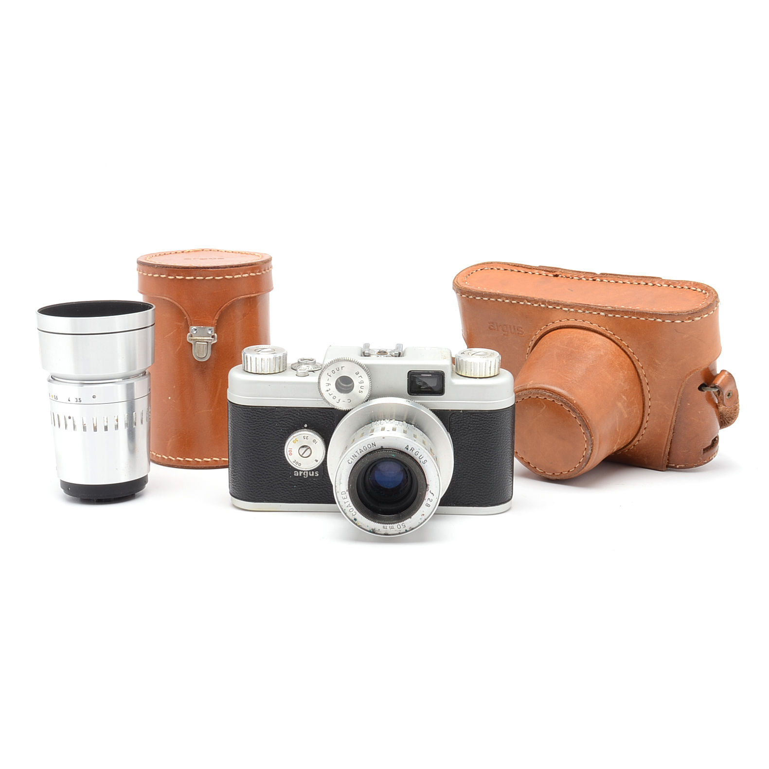 Argus C44 35mm Camera with 50mm and 100mm Lenses