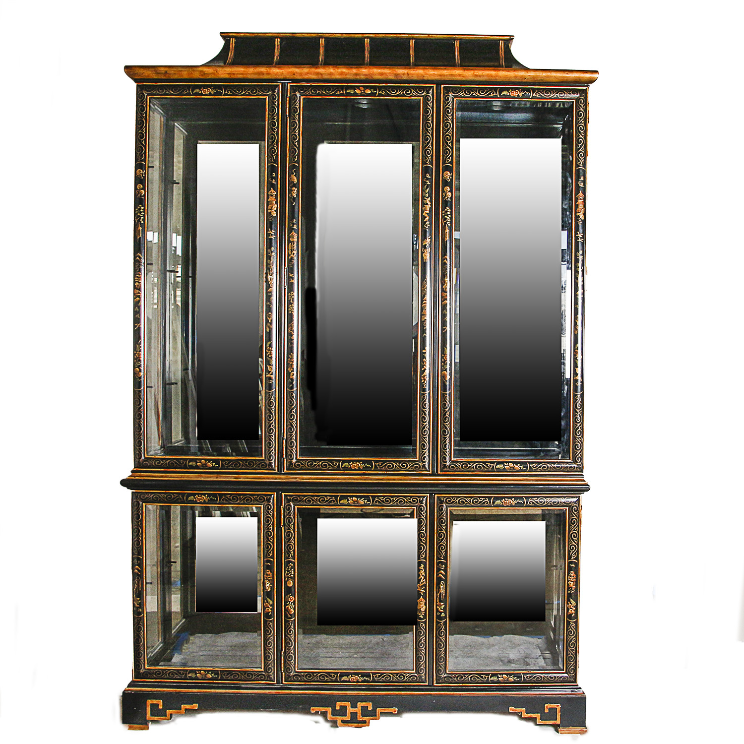 East Asian-Inspired Lighted China Cabinet