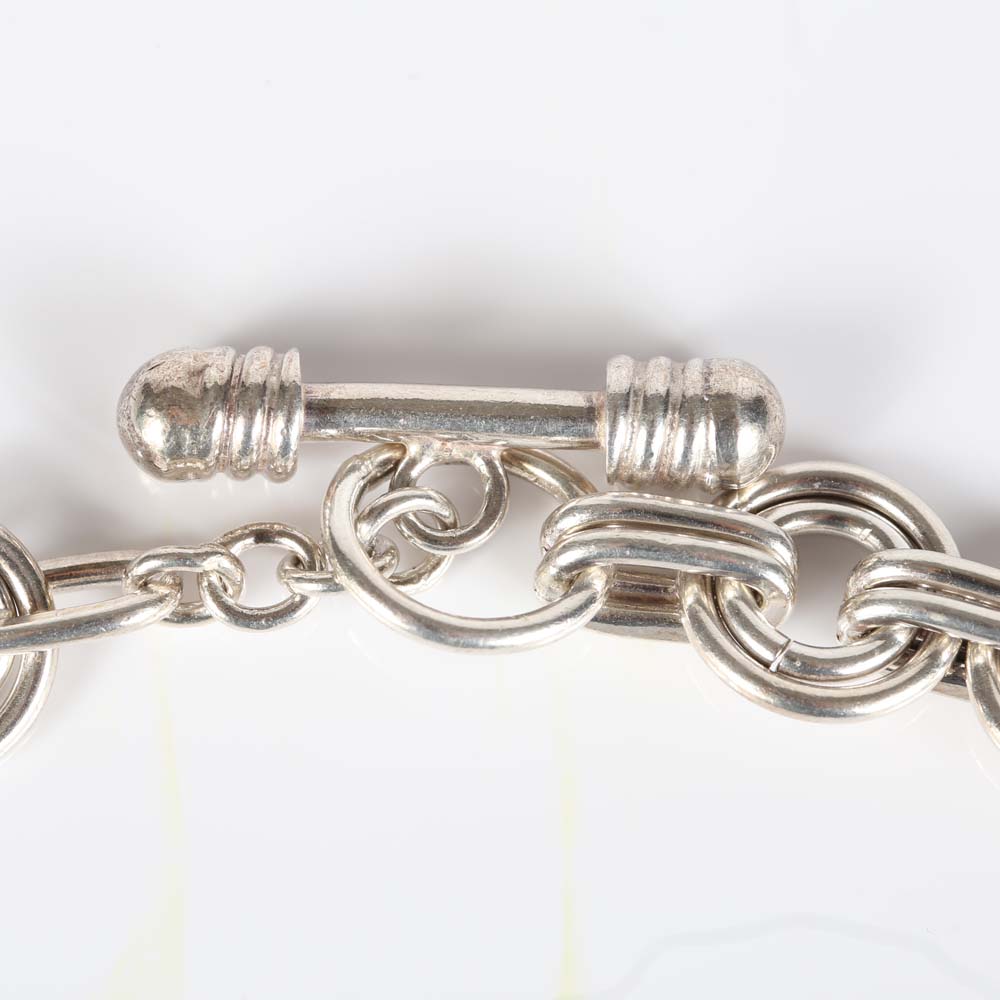 Sterling Silver Double-Circle Link Necklace