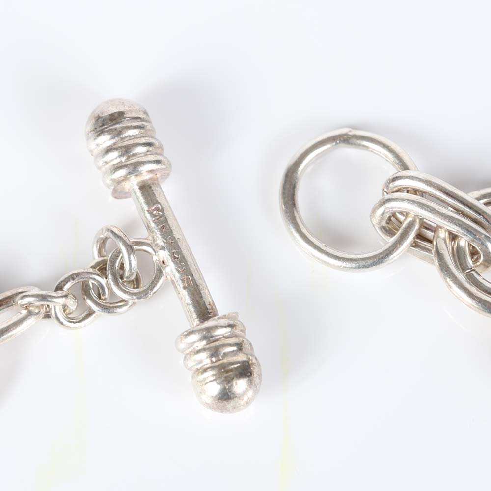 Sterling Silver Double-Circle Link Necklace