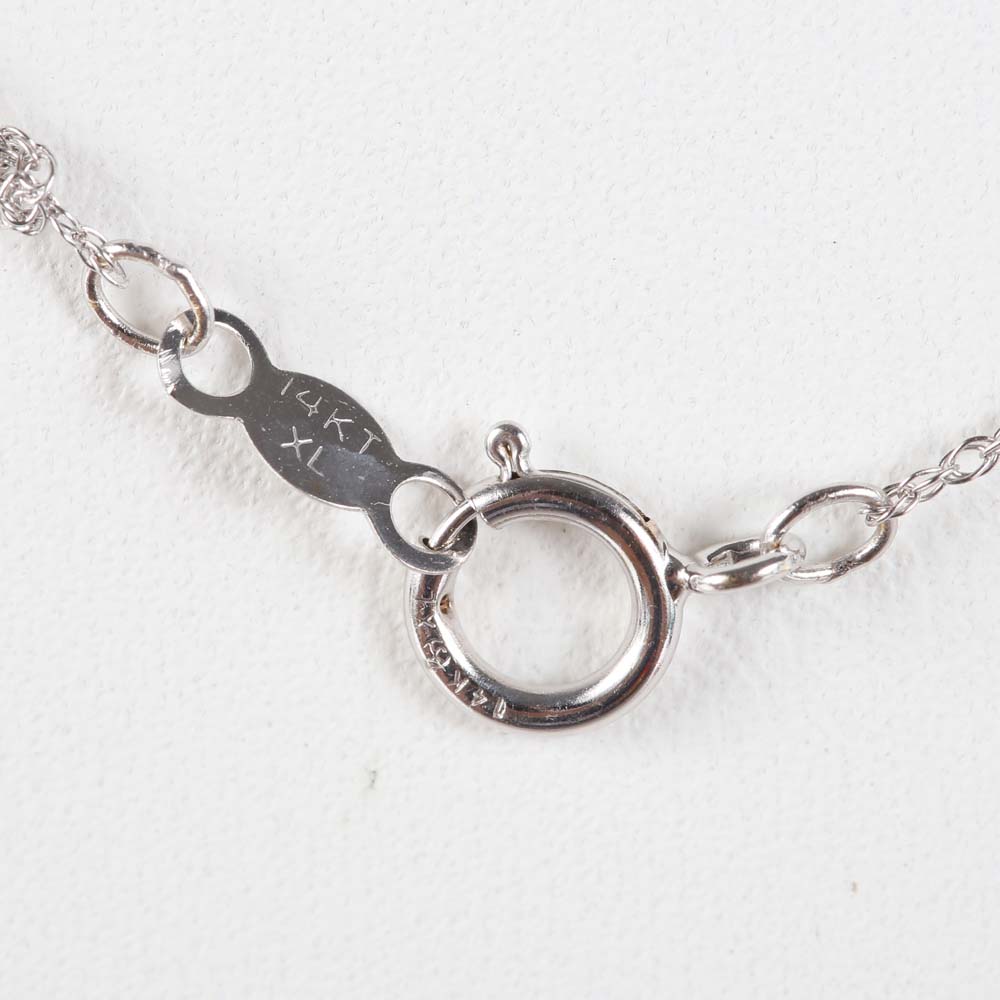 14K Yellow Gold Sapphire and Diamond Pendant Necklace