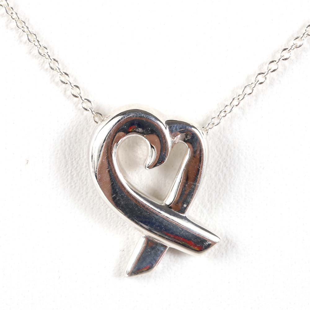 Sterling Silver Tiffany & Co. Open Heart Pendant Necklace by Paloma Picasso