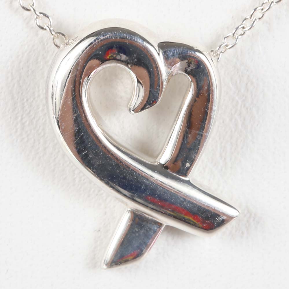 Sterling Silver Tiffany & Co. Open Heart Pendant Necklace by Paloma Picasso