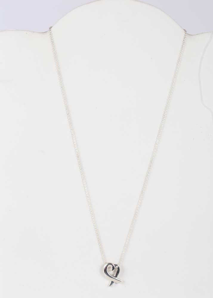 Sterling Silver Tiffany & Co. Open Heart Pendant Necklace by Paloma Picasso