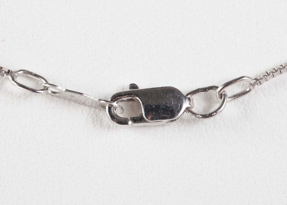 Sterling Silver Amethyst and Diamond Pendant Necklace