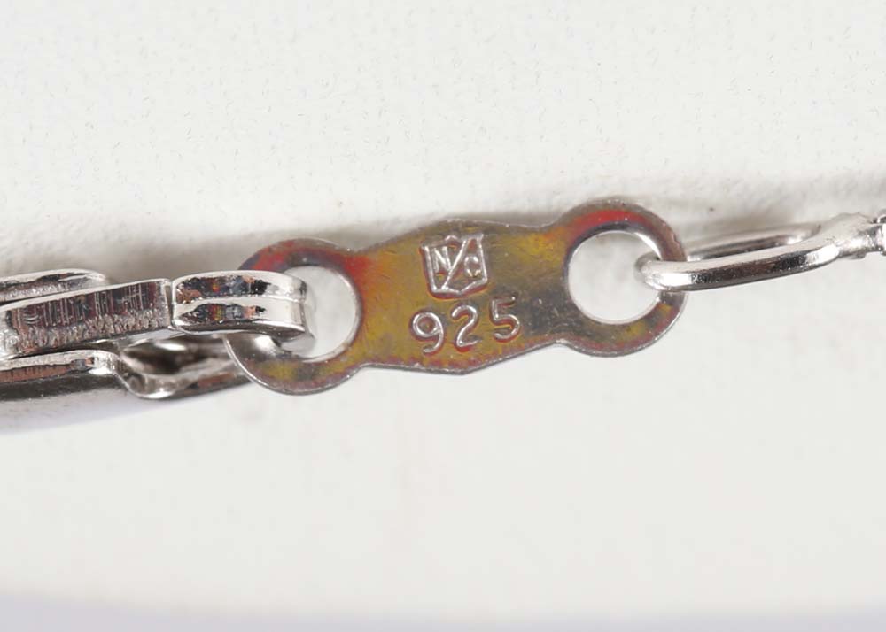 Sterling Silver Amethyst and Diamond Pendant Necklace