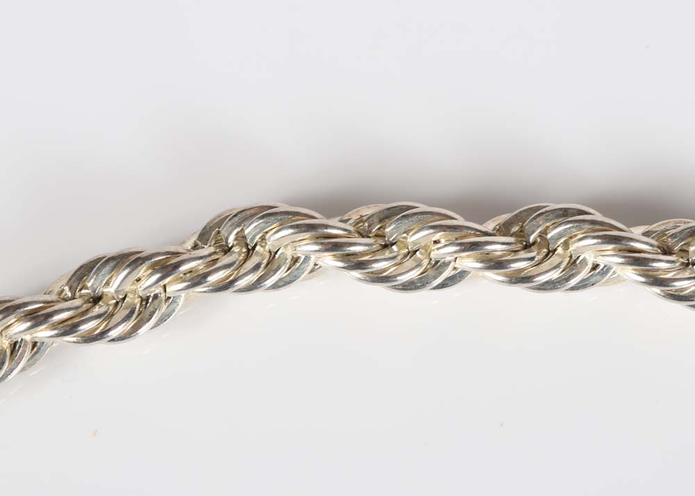 Sterling Silver Rope Chain Necklace