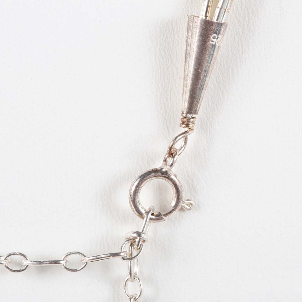 Native American Style Liquid Silver and Turquoise Necklace