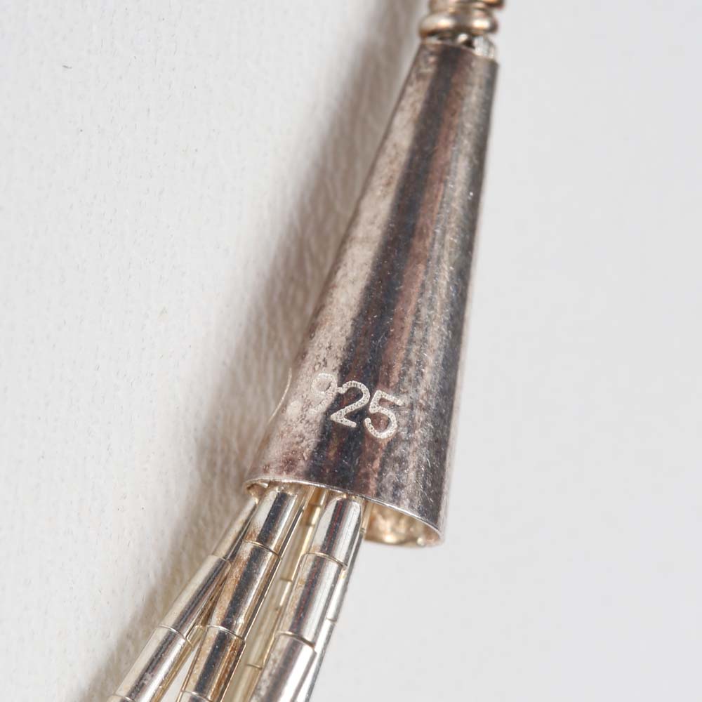 Native American Style Liquid Silver and Turquoise Necklace