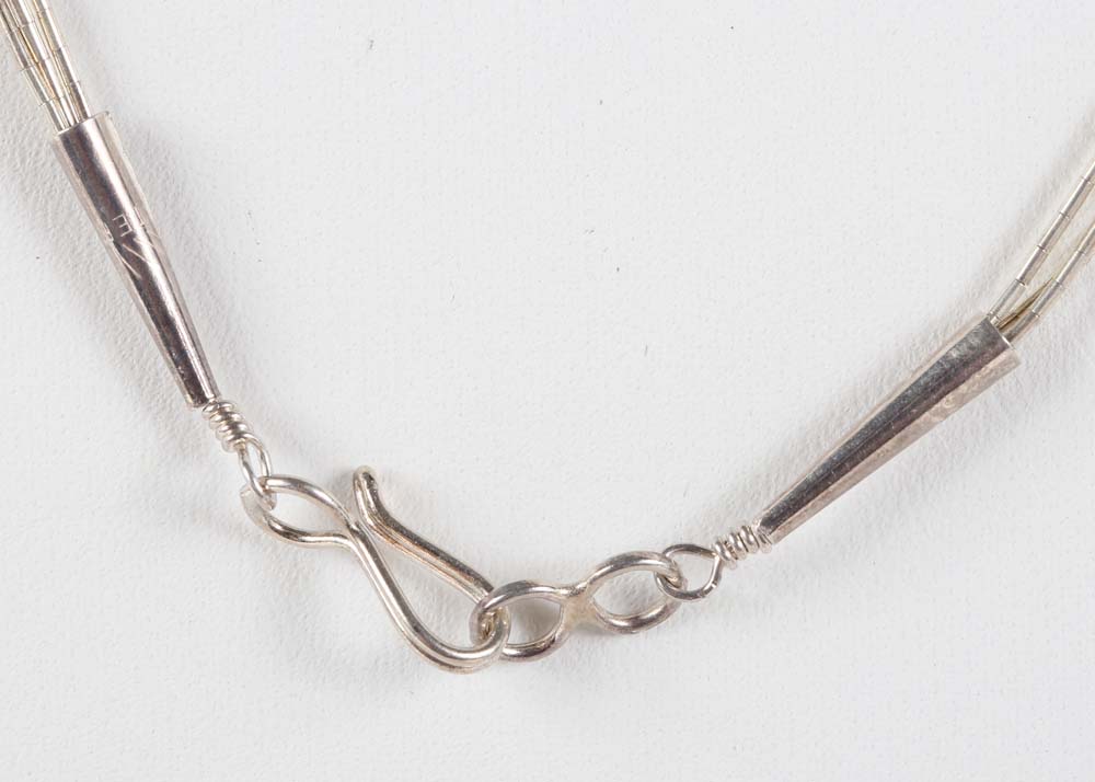 Liquid Silver and Turquoise Necklace and Earrings