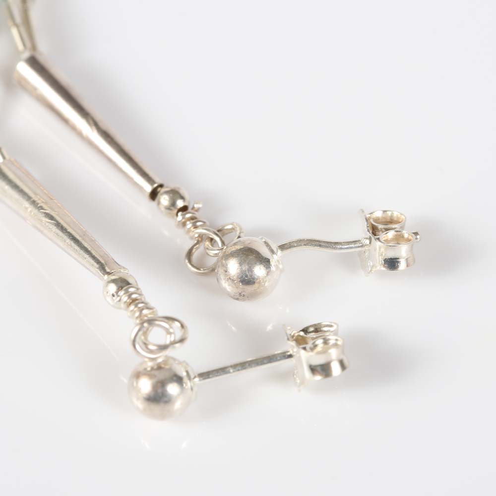 Liquid Silver and Turquoise Necklace and Earrings