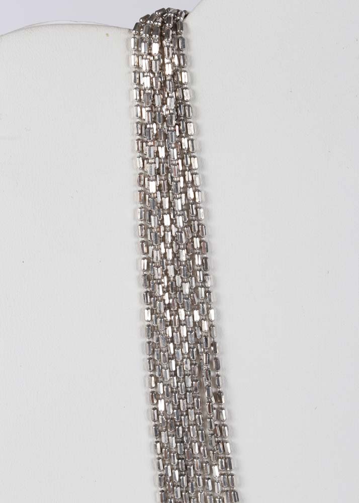 Sterling Silver Tapered Beaded Necklace