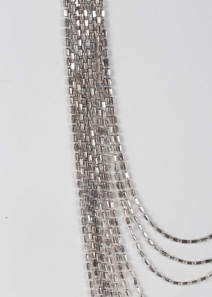 Sterling Silver Tapered Beaded Necklace