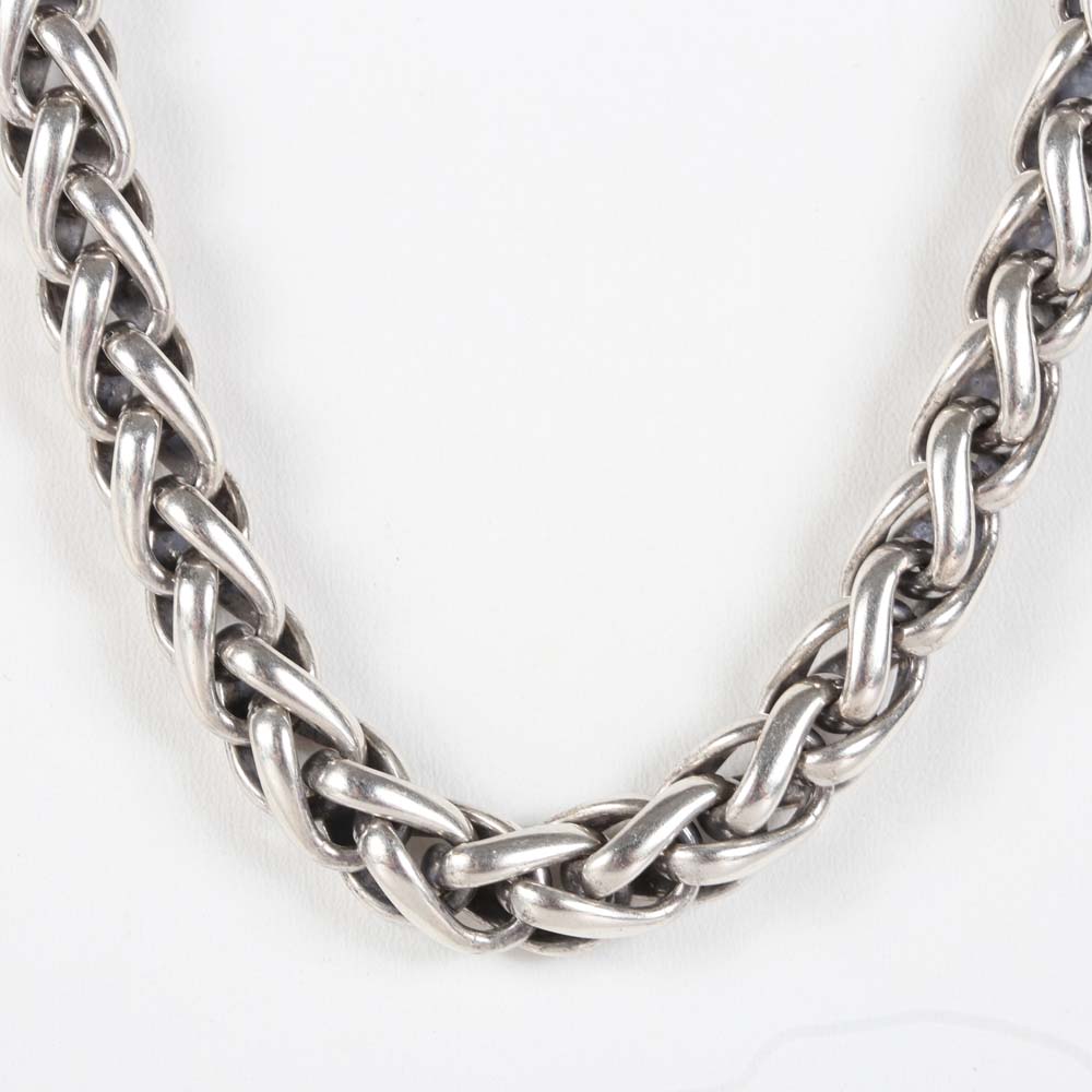 David Yurman Sterling Silver and 14K Yellow Gold Necklace