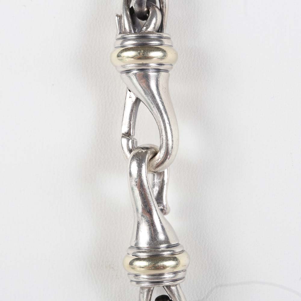 David Yurman Sterling Silver and 14K Yellow Gold Necklace