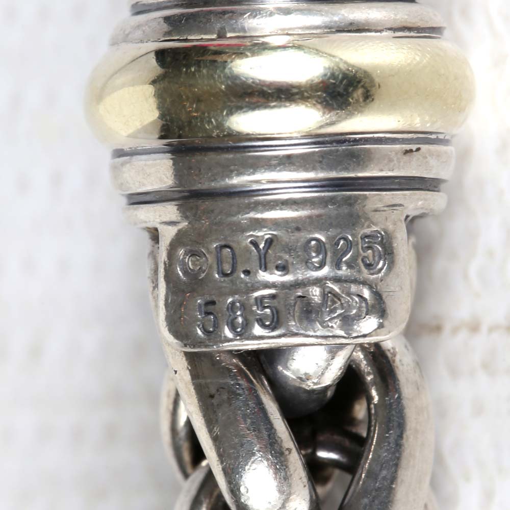 David Yurman Sterling Silver and 14K Yellow Gold Necklace