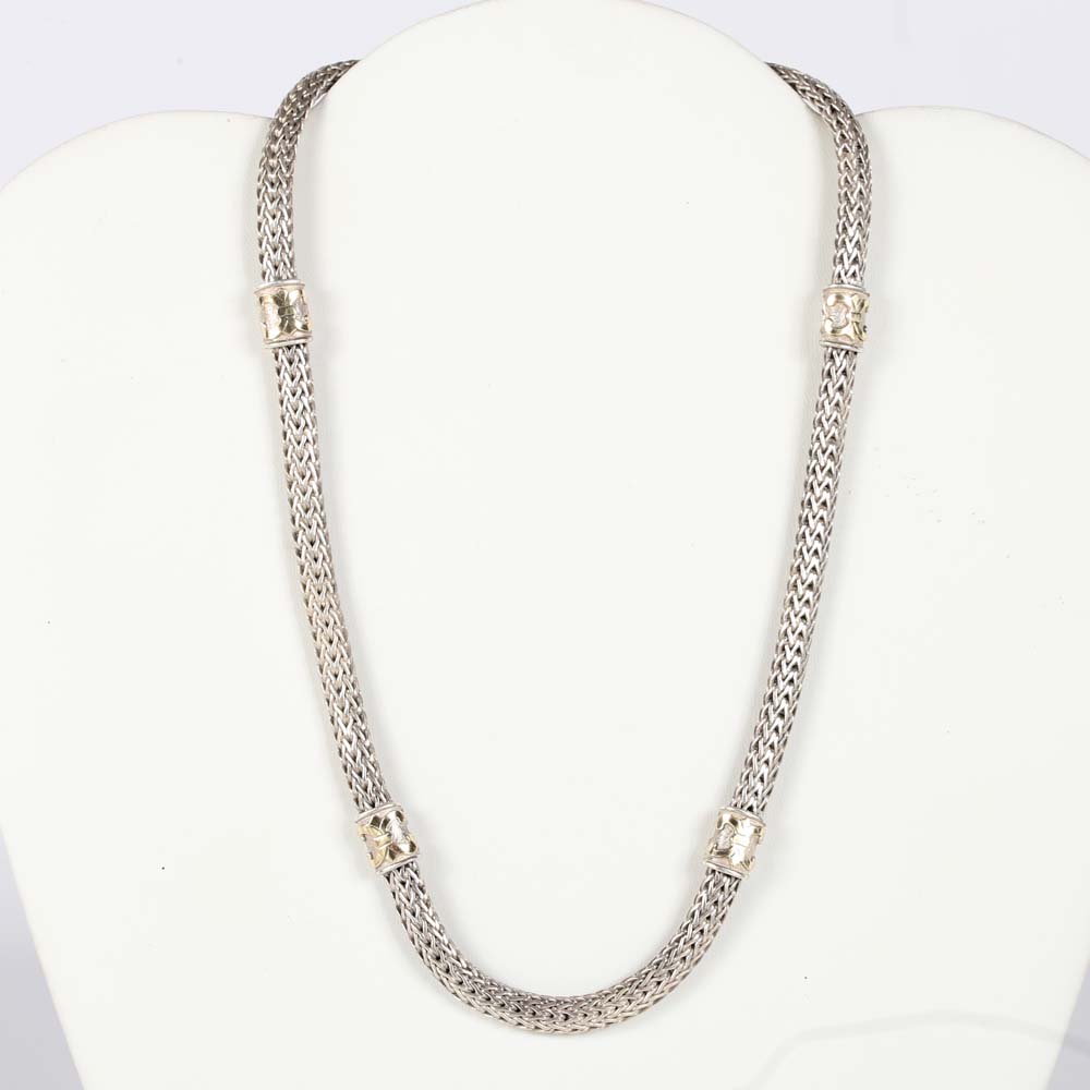 Sterling Silver and 18K Yellow Gold Necklace