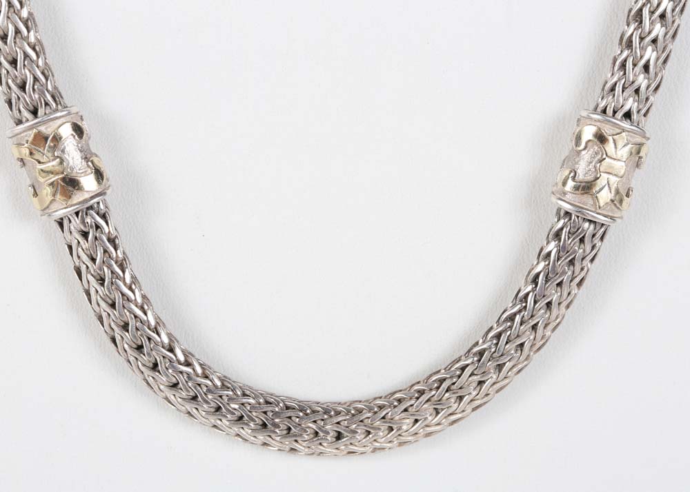 Sterling Silver and 18K Yellow Gold Necklace