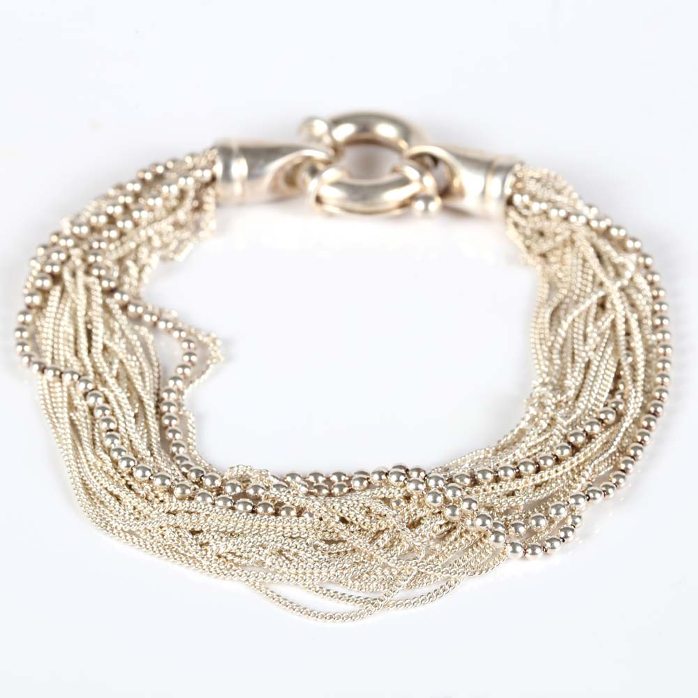 Sterling Silver Beaded Bracelet