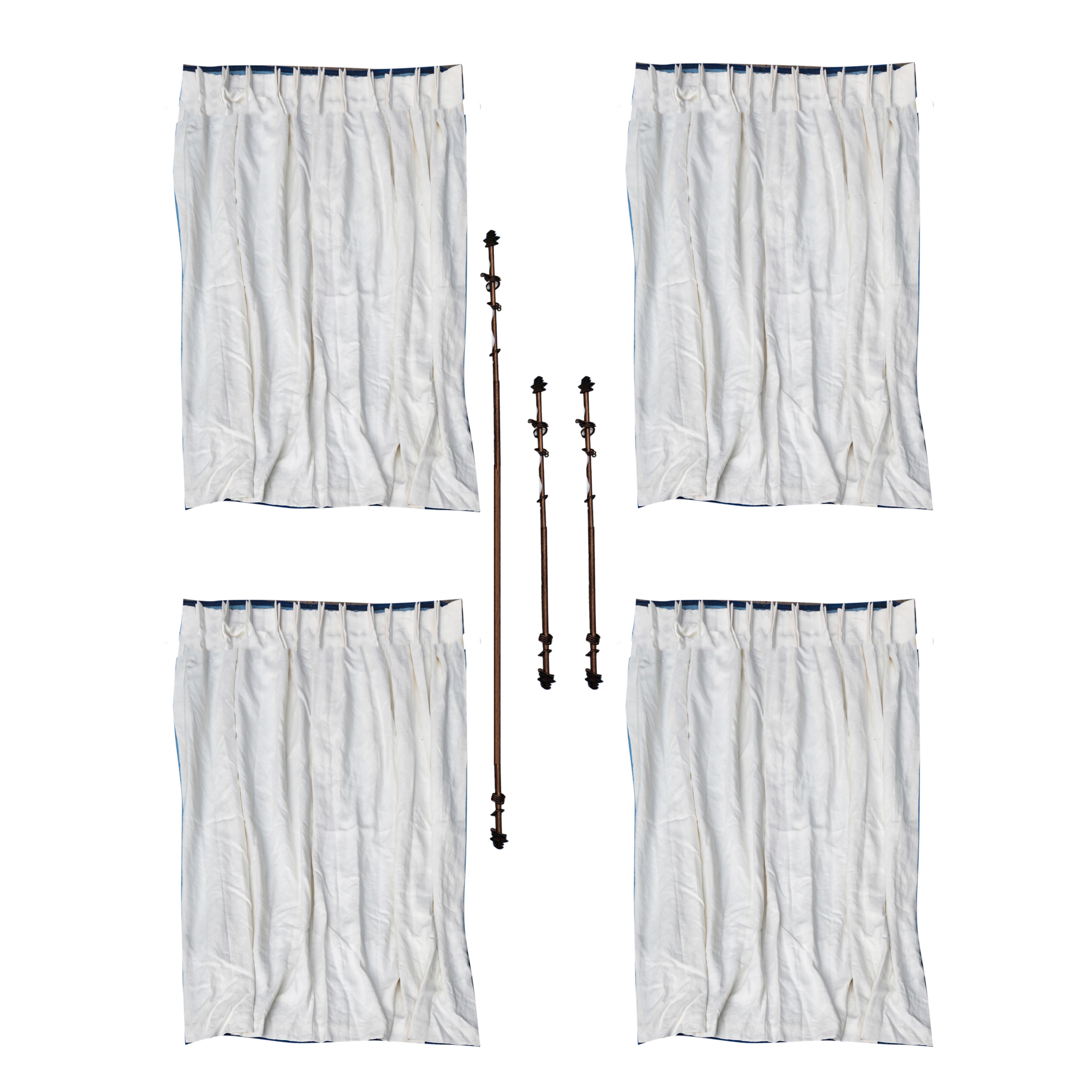 Restoration Hardware Linen Curtains with Rod