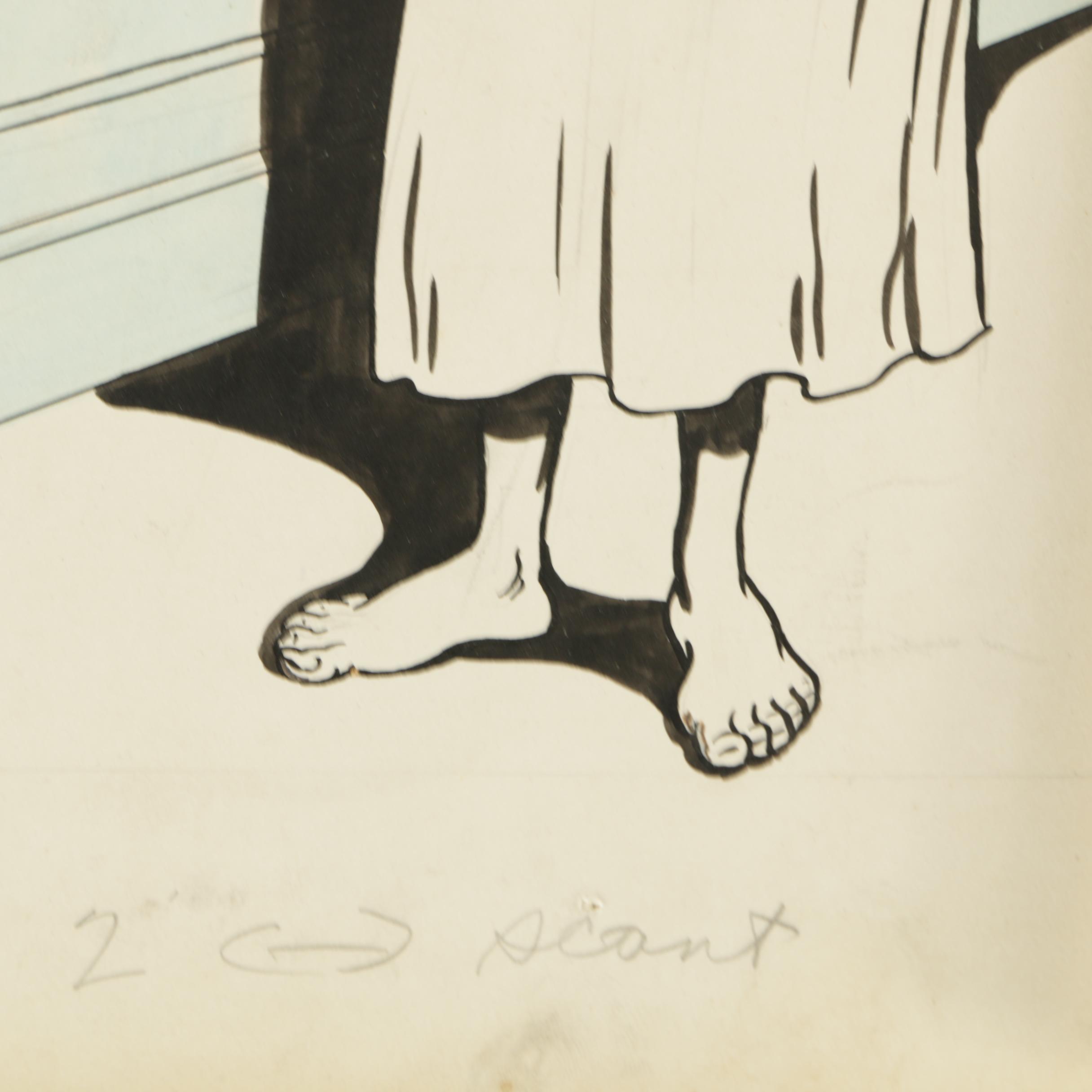 Assorted Lot of Vintage Illustrations and Prints and Leather Portfolio