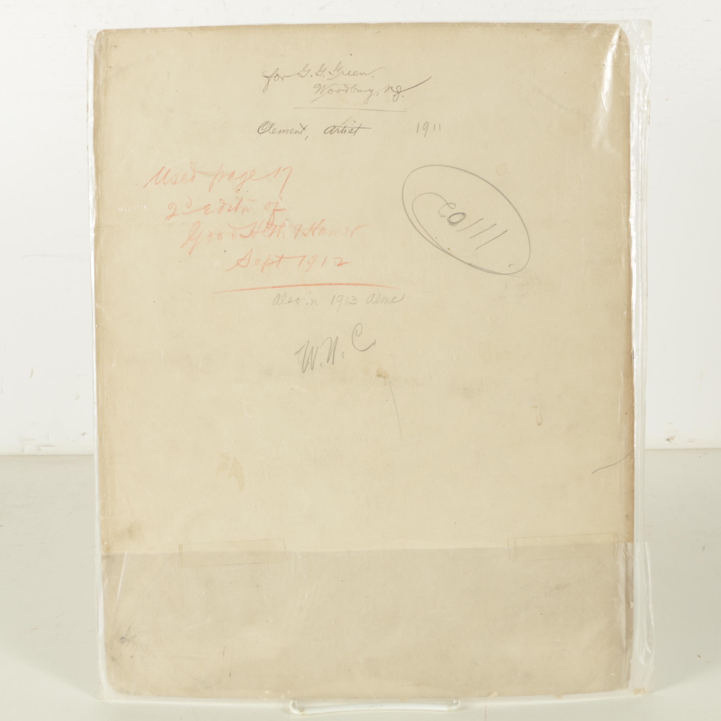 Assorted Lot of Vintage Illustrations and Prints and Leather Portfolio