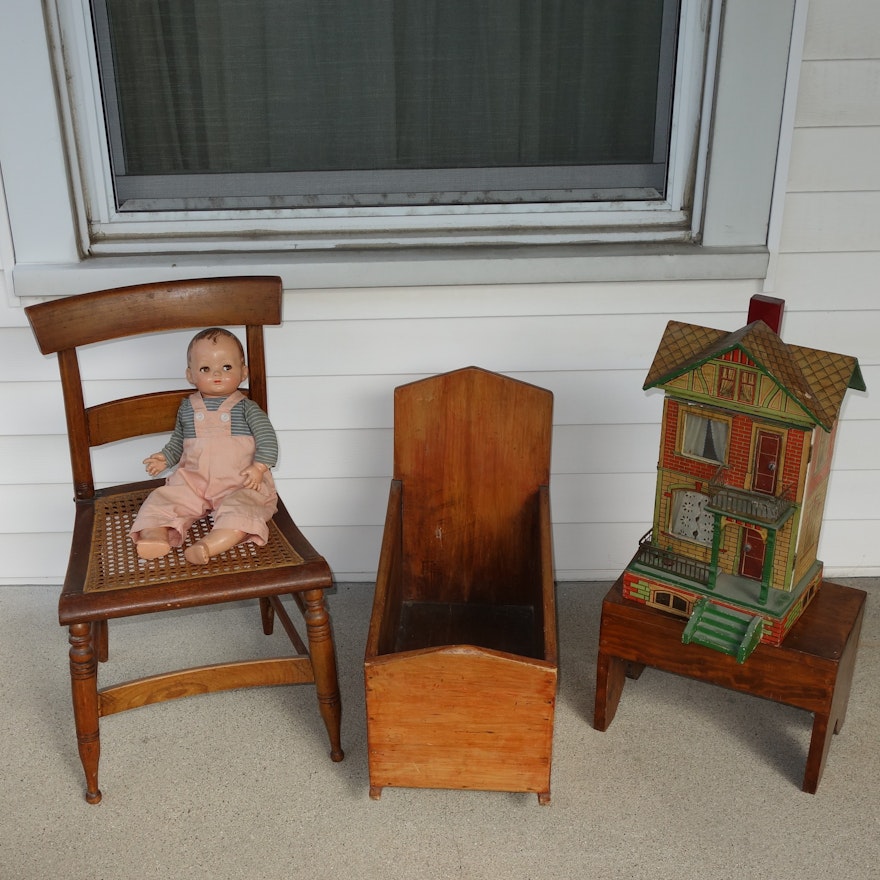 Child's Chair and Baby Doll Furniture